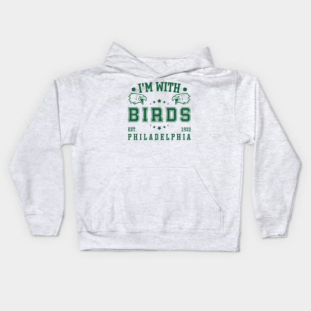 I'm With Birds - Philadelphia Eagles Kids Hoodie by Emma